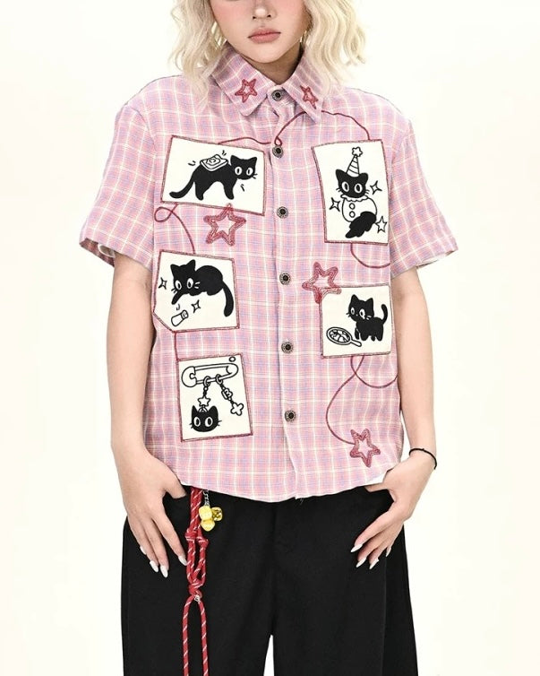 かわいい子猫の半袖シャツ