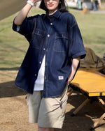 無地半袖ポケットシャツ