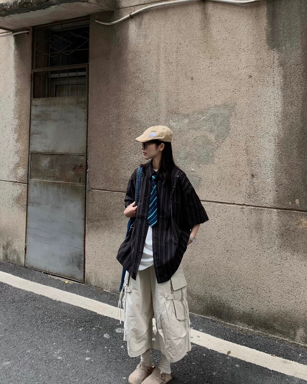 ストライプの半袖シャツ