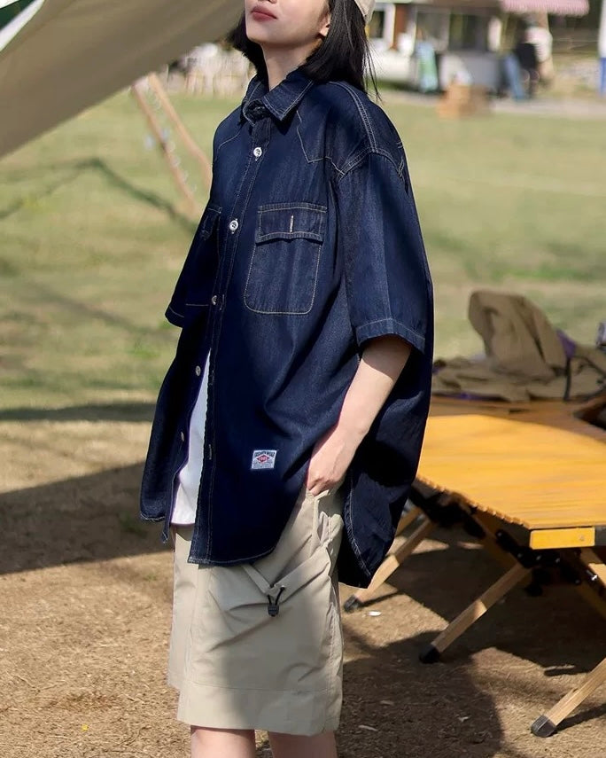 無地半袖ポケットシャツ