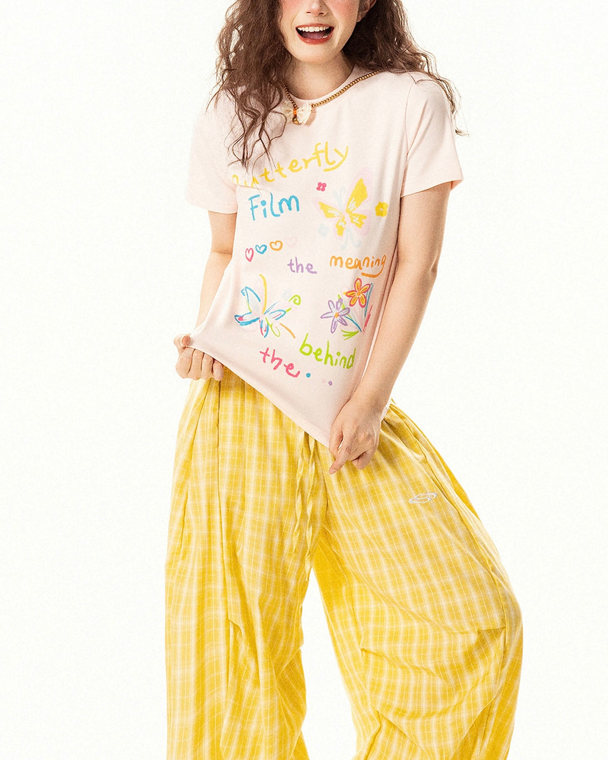 Fun pattern short sleeves