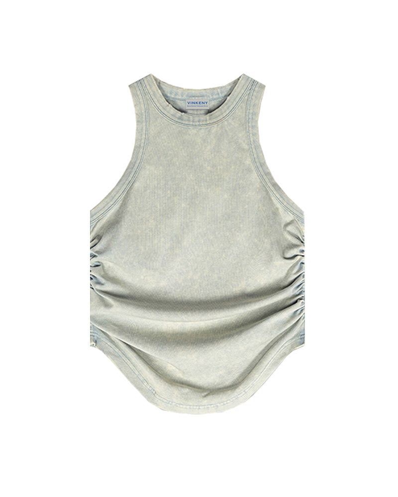 235g Cool-touch distressed crinkle tank top