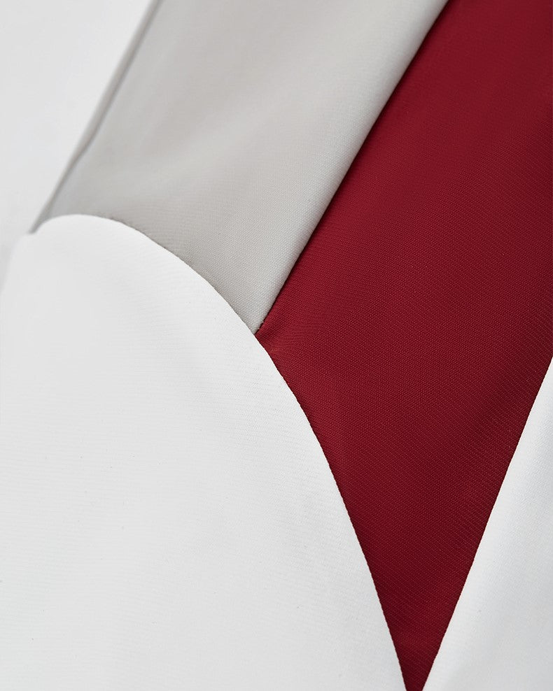 Small high collar contrast color short sleeves