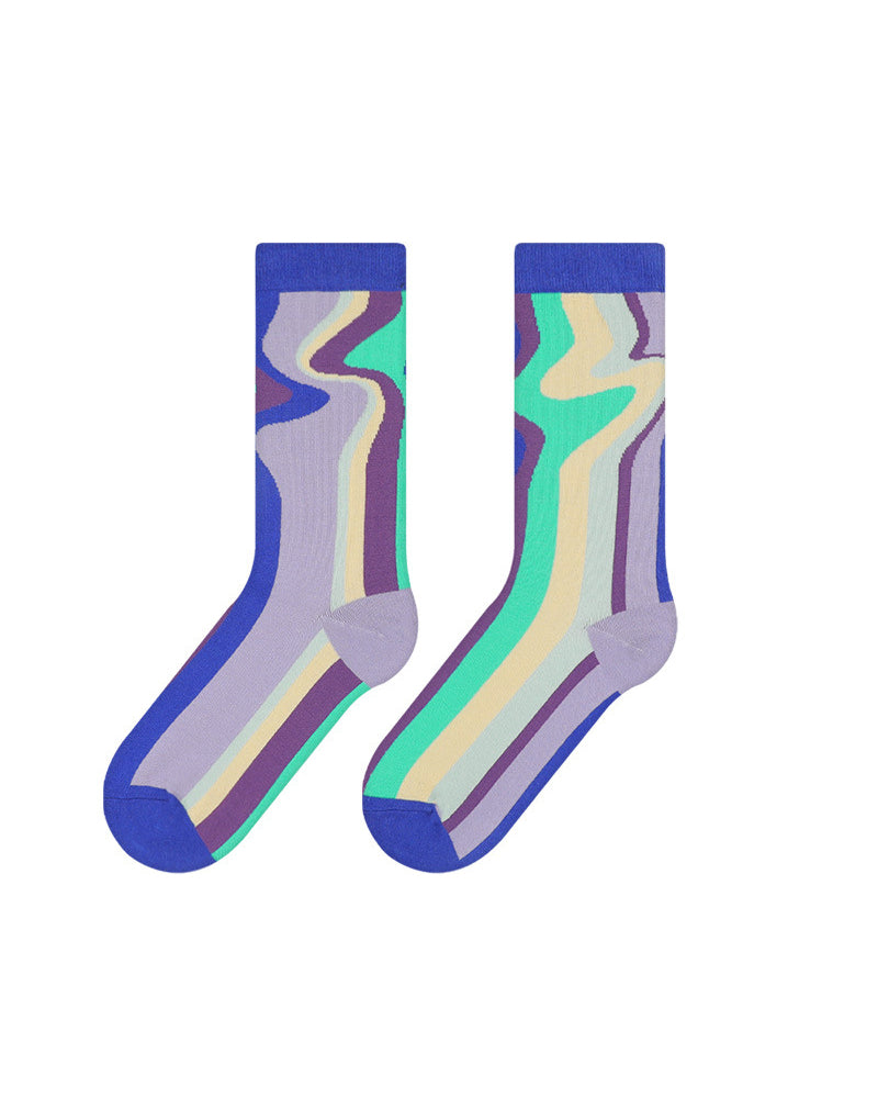 レトロなストライプ柄ソックス