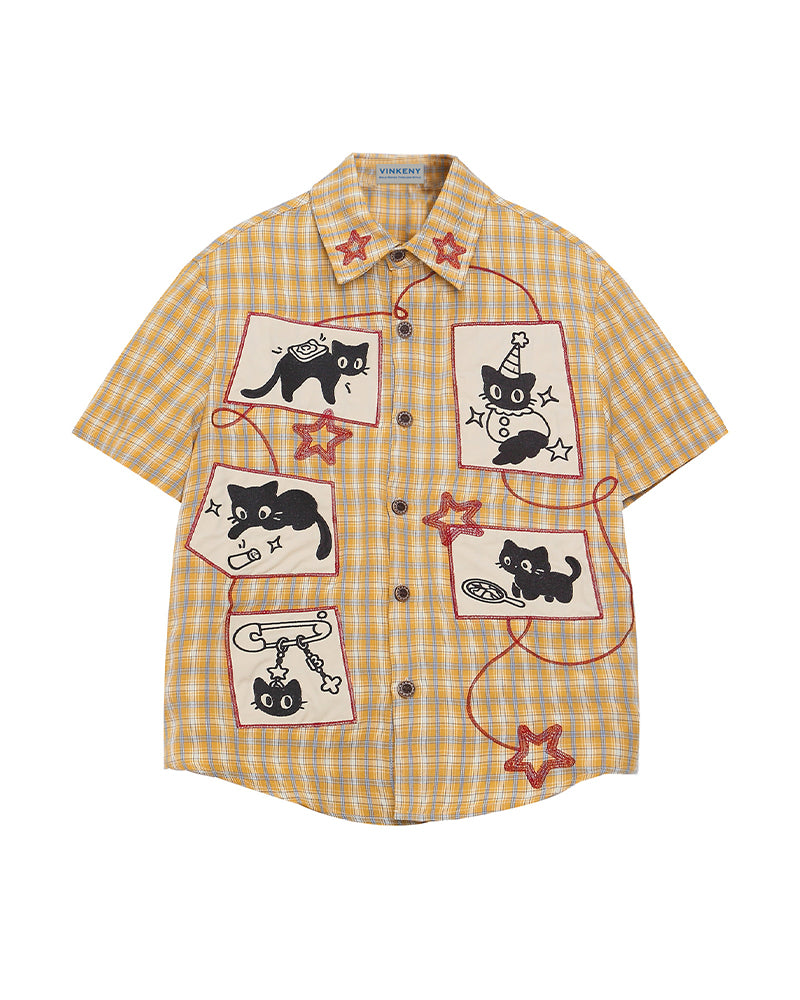 かわいい子猫の半袖シャツ