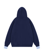 チェック刺繍フード付きスウェットシャツジャケット