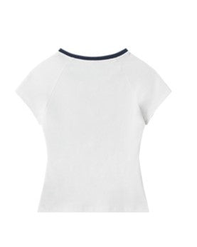 Contrast print short sleeves