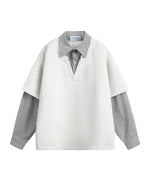 フェイクツーピースプルオーバースウェットシャツ