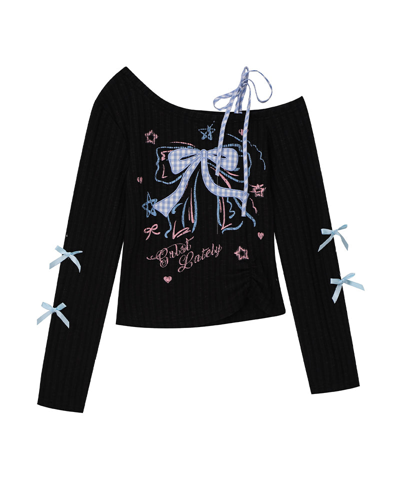 リボンカジュアル長袖