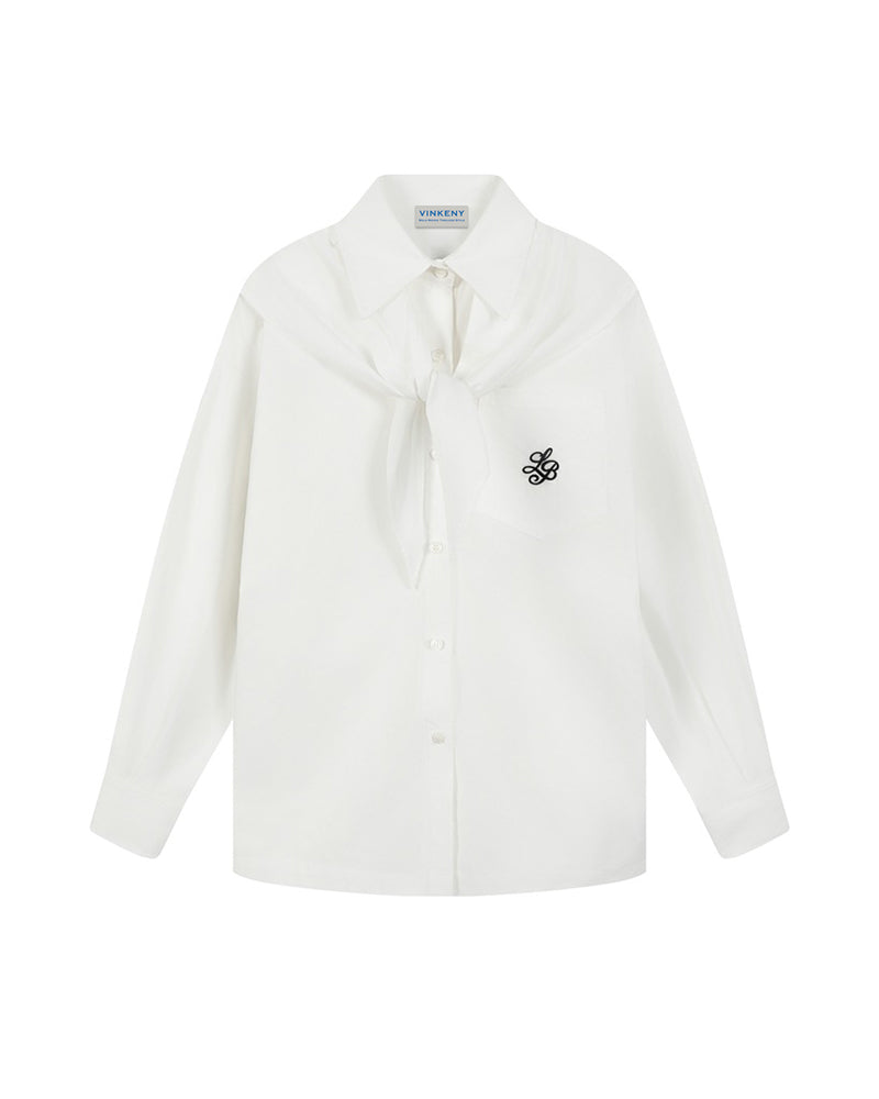 Shawl-Collar Long-Sleeve Shirt