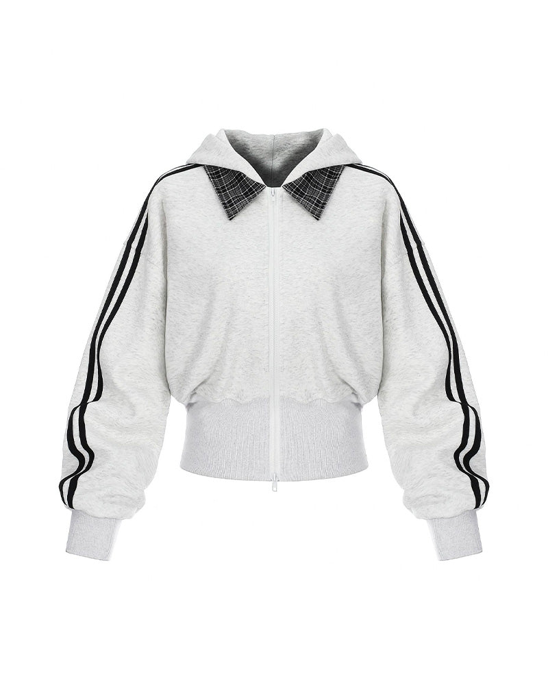 コントラストストライプパーカー