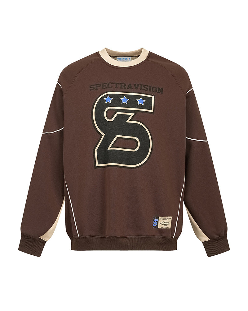 コントラストカラーのレタリングスウェットシャツ