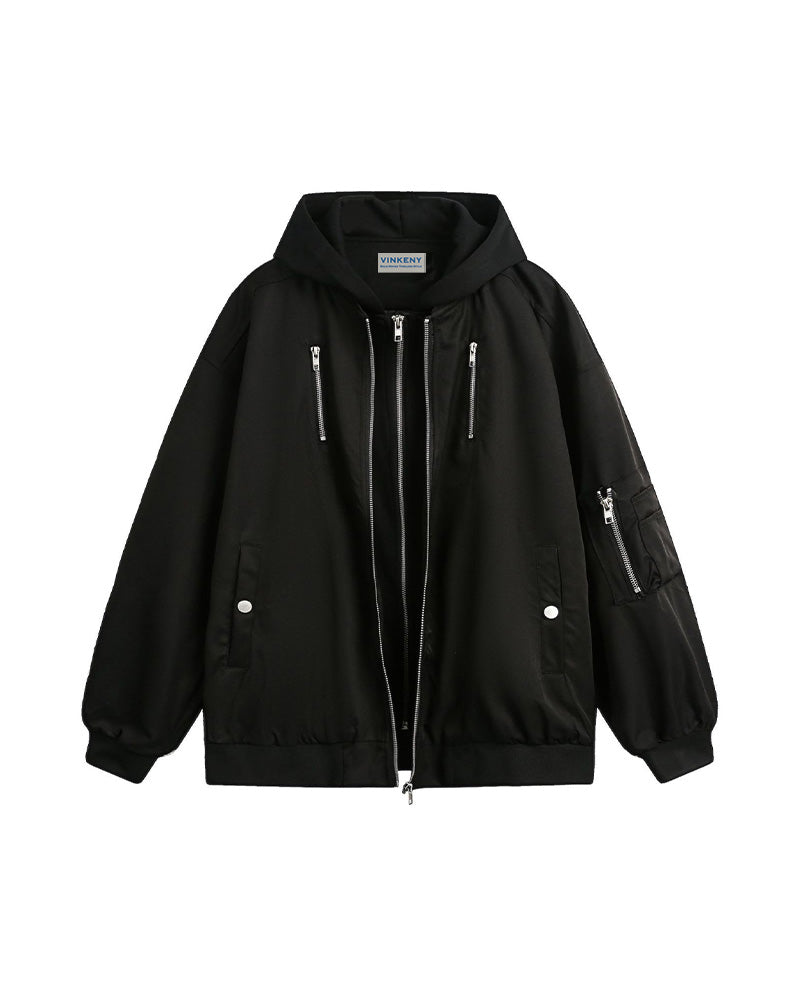 ヴィンテージウォッシュ加工のヘビーフードジャケット