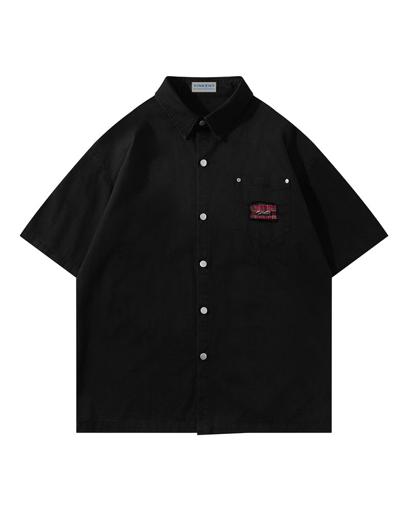 デザイナーワークウェア半袖シャツ