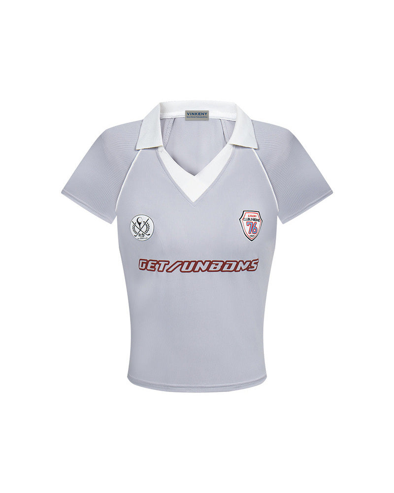 Sporty V-neck short sleeves