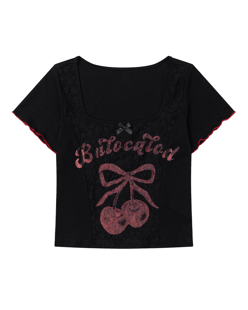 Cute cherry short sleeves