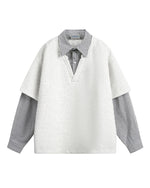 フェイクツーピース スプライス スウェットシャツ