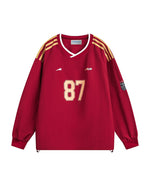 レトロプリントのスポーツスウェットシャツ