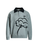 floral jacquard pullover sweater