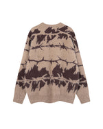 Contrast color crew neck knitted sweater