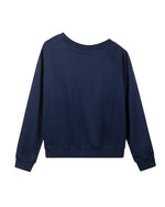 レトロなレタリングのオフショルダースウェットシャツ