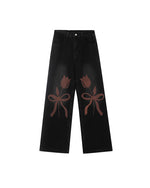 かわいい花柄ジーンズ