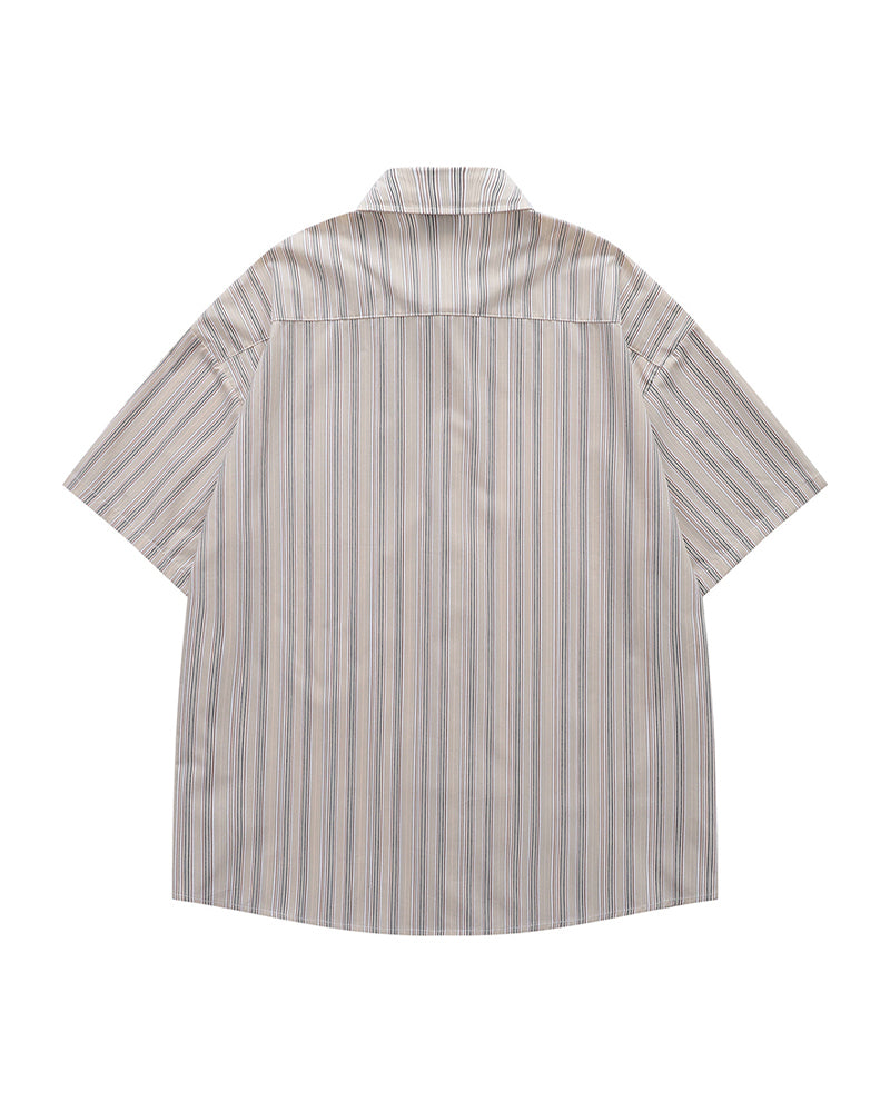 刺繍入りカジュアル半袖シャツ