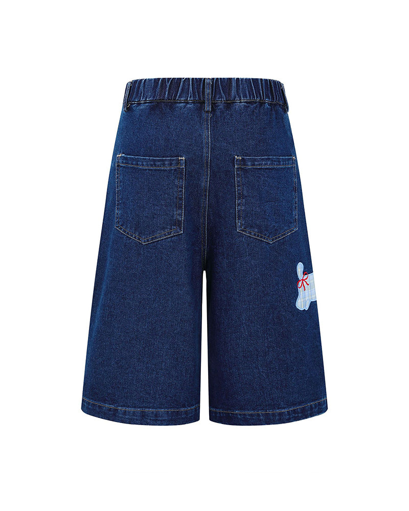 シンプルパピーデニムショーツ