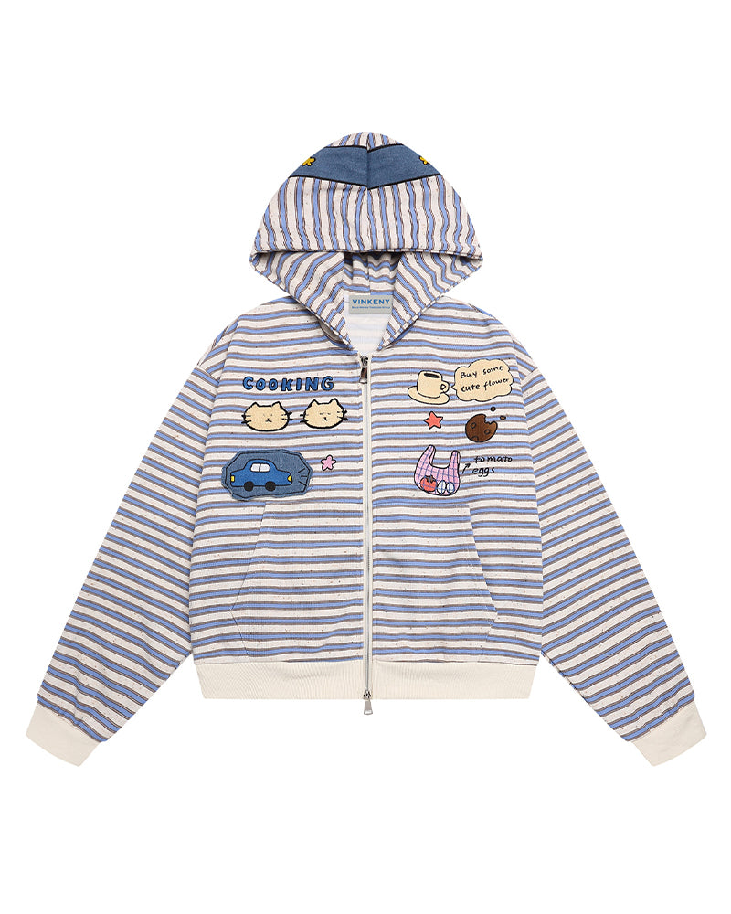Fun cartoon striped jacket