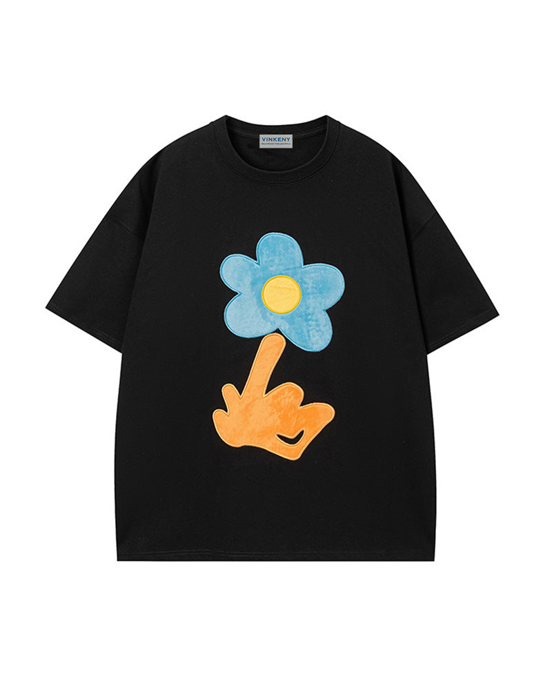 Cute floral short sleeves