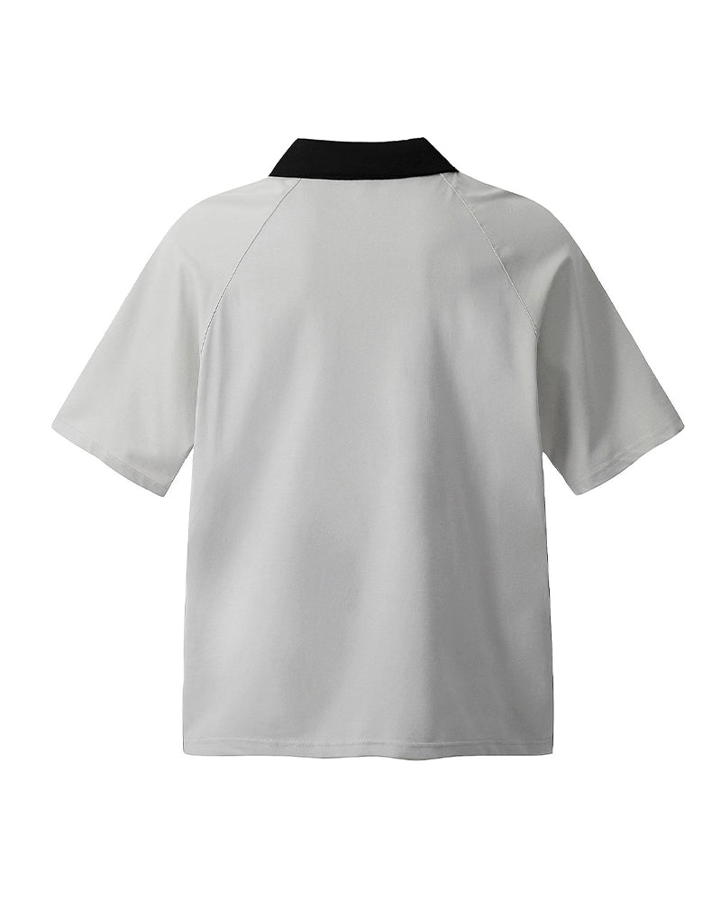 Simple lapel short sleeves