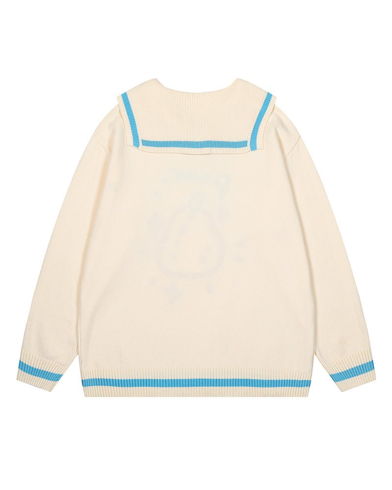 재미있는 패턴 풀오버 스웨터