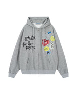 パーソナライズされたプリントスウェットシャツジャケット