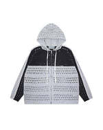 カップルのカラーブロックフード付きセーター