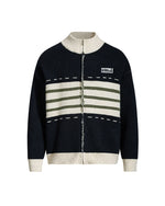 レトロなストライプのパッチワークジャケット