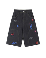 Vintage graphic denim shorts