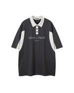 Contrast print lapel short sleeves