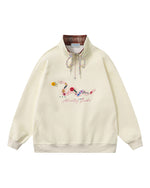 버튼 스탠드 칼라 스웨트셔츠