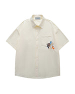 かわいい漫画の刺繍シャツ