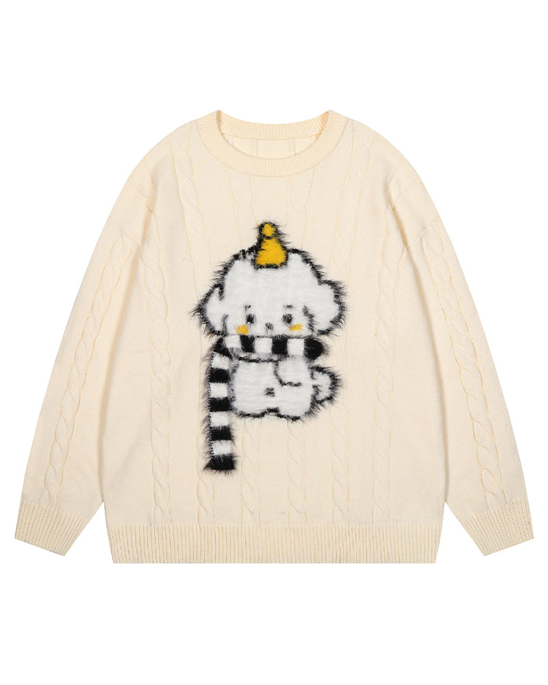Fun pattern pullover sweater