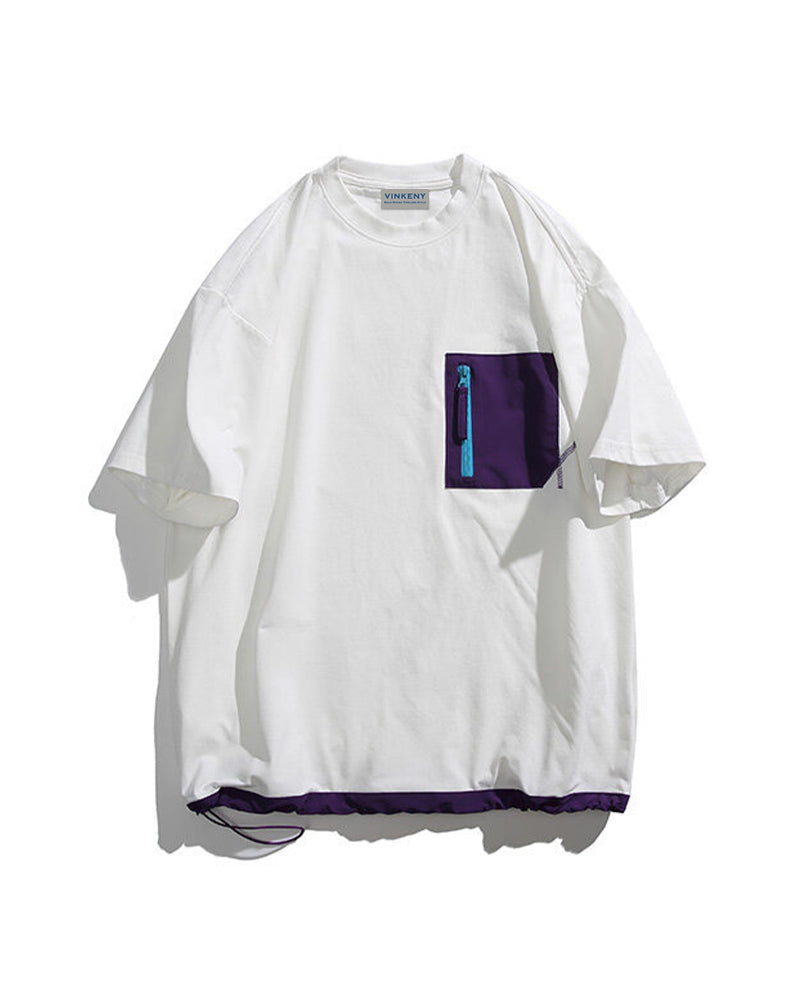 Contrast pocket short sleeves