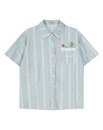 루즈 스트라이프 반팔 셔츠