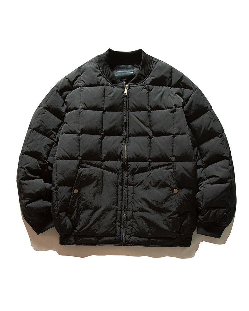 チェック柄パッチワーク中綿ジャケット