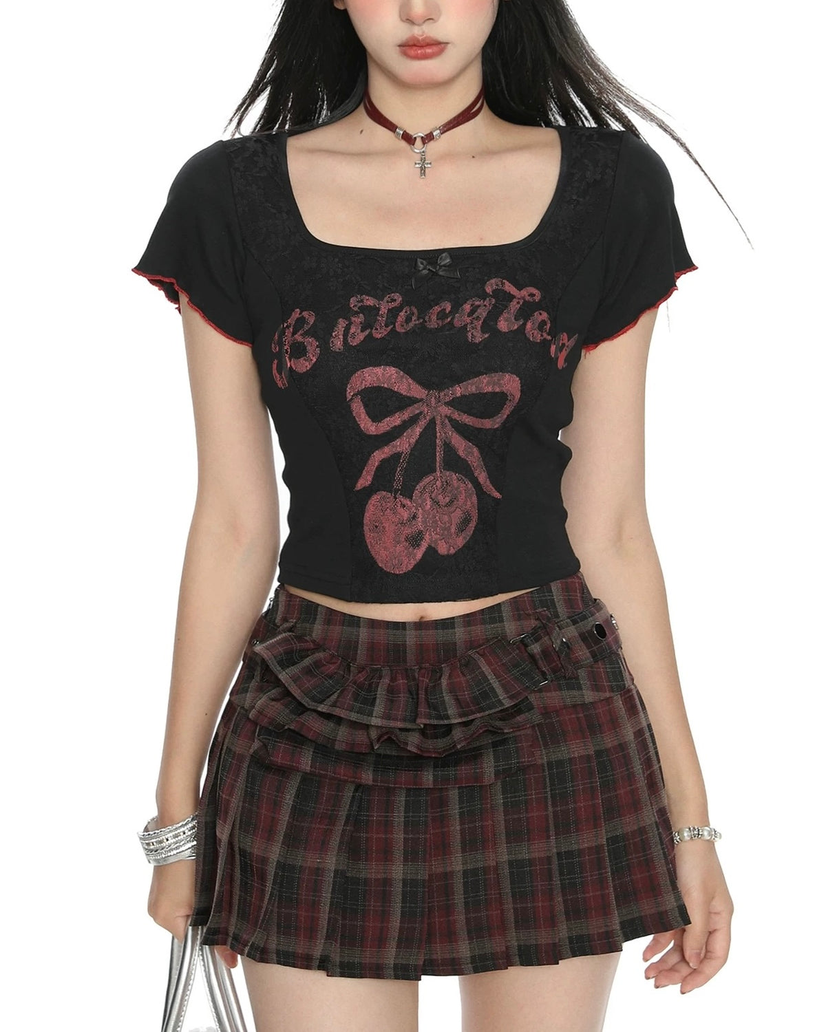 Cute cherry short sleeves