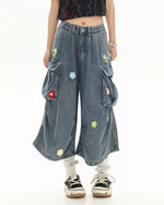 レトロシンプルデニムショートパンツ