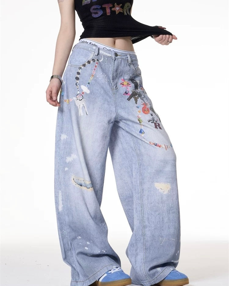 귀엽고 심플한 데님 팬츠