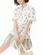 Cute cat and dog short sleeves