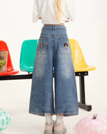 レトロシンプルデニムショートパンツ