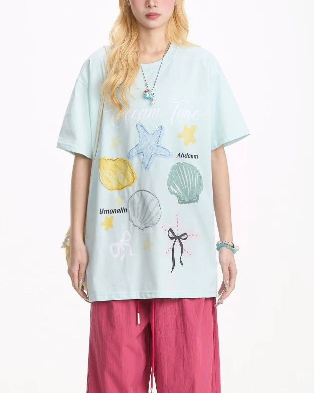 シェル刺繍の半袖