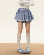 チェック柄ボウチュチュスカート